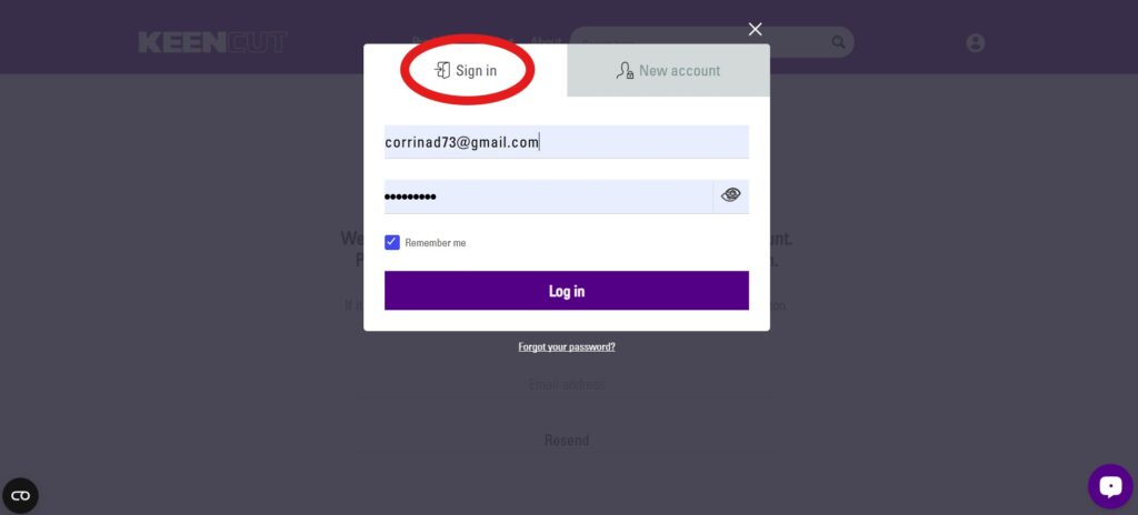 Sign in to account